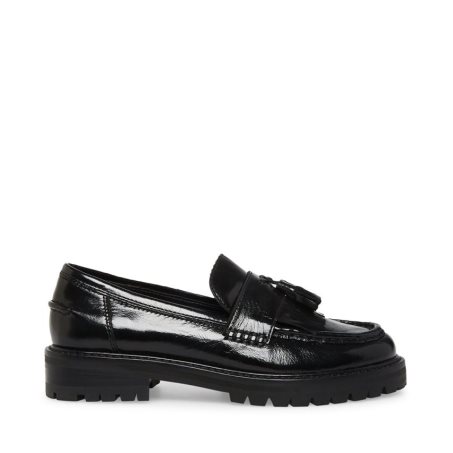 Black Steve Madden Minka Leather Women's Loafers | PH 8412G16X